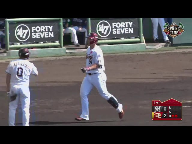 【練習試合】猛アピール!! イーグルス・和田恋 2試合連続のホームランを放ち先制する!! 2022年2月15日 東北楽天ゴールデンイーグルス 対 千葉ロッテマリーンズ