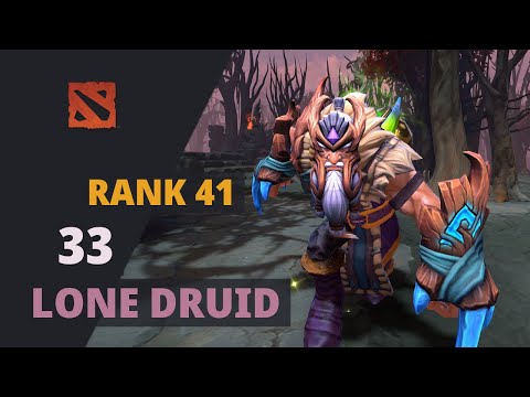 33 (Rank 41) plays Lone Druid Dota 2 Full Game