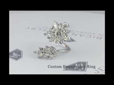 American Jewelry Brentwood - Custom Diamond Floral Wrap Engagement Ring