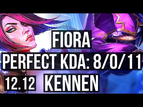 FIORA vs KENNEN (TOP) | 8/0/11, Legendary, 1.0M mastery | EUW Master | 12.12