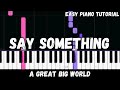 A Great Big World, Christina Aguilera - Say Something (Easy Piano Tutorial)