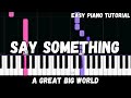 A Great Big World Christina Aguilera Say Something Easy Piano Tutorial