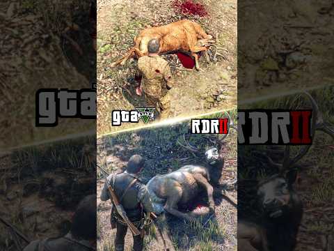 RDR2 vs GTA 5 Hunting Mechanics – Elk AI & Kill Detail