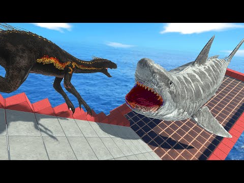 MEGALODON Eats Feeds Slow Motion (Dinosaurs) - Animal Revolt Battle Simulator