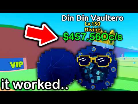 Using SPAWN MACHINE GLITCH For 100% DIVINE DIN DIN VAULTERO in Escape Tsunami For Brainrots