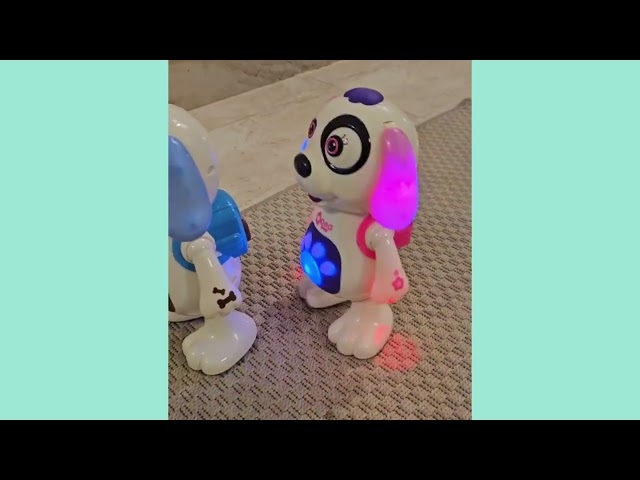 لعبة دمية كلب بإضاءة وأصوات لون زهري