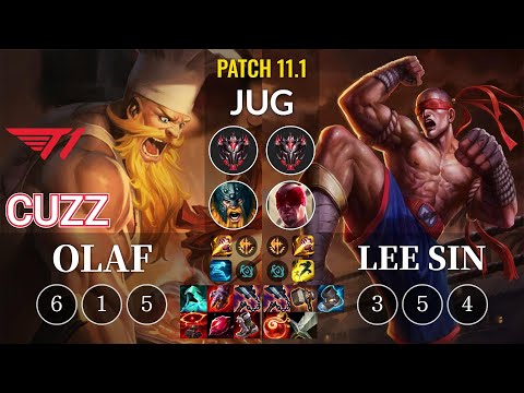 T1 Cuzz Olaf vs Lee Sin Jungle - KR Patch 11.1