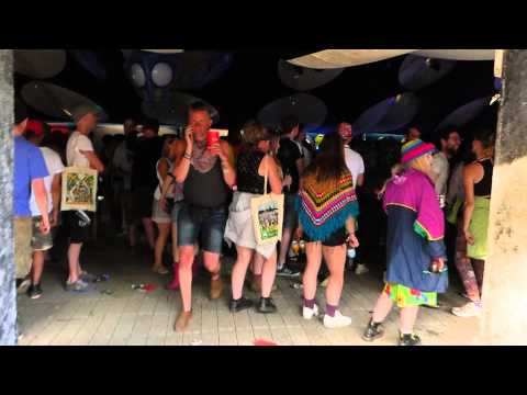 Entering the Spaceport at Glastonbury Festival 2015
