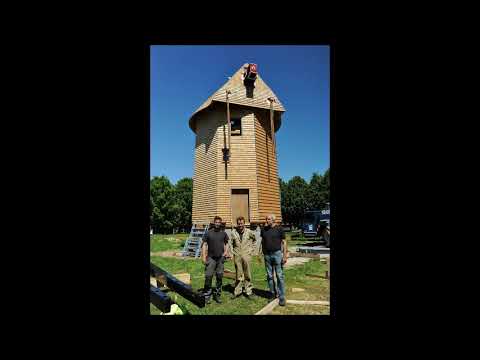 Pose du toit et des ailes AMTSPR moulin de Vaudricourt au musée de plein air de villeneuve d 'ascq