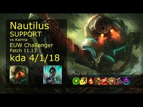 Nautilus Support & Samira vs Karma & Aphelios - EUW Challenger 4/1/18 Patch 11.13 Gameplay
