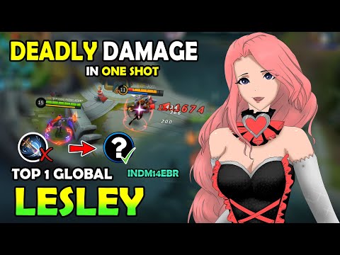 One Shot One Kill Top  1 Global Lesley Gameplay and New Build 2020 - Lesley Mobile Legends