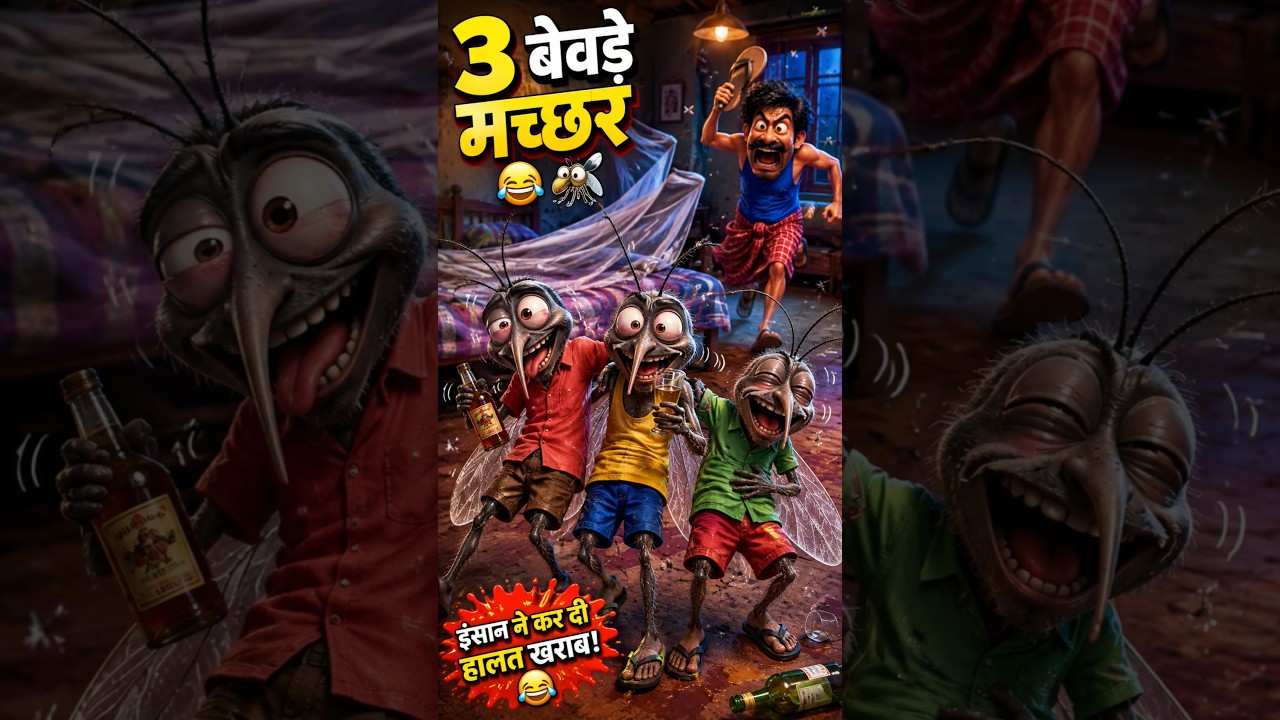 3 बेवड़े मच्छरों की ऐसी पार्टी 😂🦟 | इंसान ने कर दी हालत खराब 🤣 #shorts