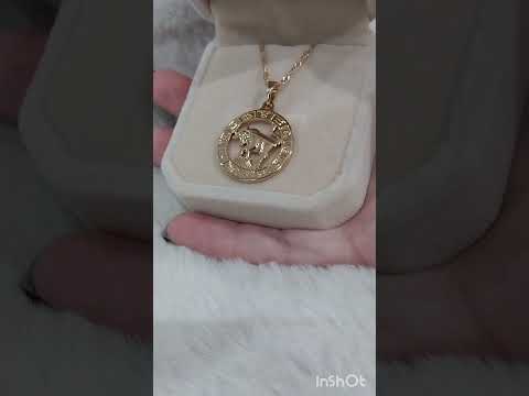 Солидный подарок девушке "Золотой Телец в оправе 12 знаков" - колье ювелирный сплав в бархатной коробочке - фото 2 - id-p1832218326