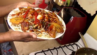 5 00 Chicken, Shrimps Scallops With Cabbage, Vegetables And Plantains