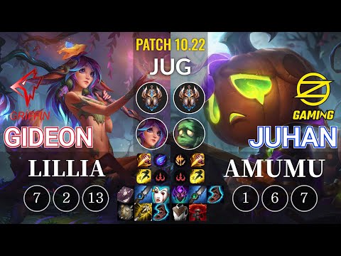GRF GIDEON Lillia vs OZ Juhan Amumu Jungle - KR Patch 10.22
