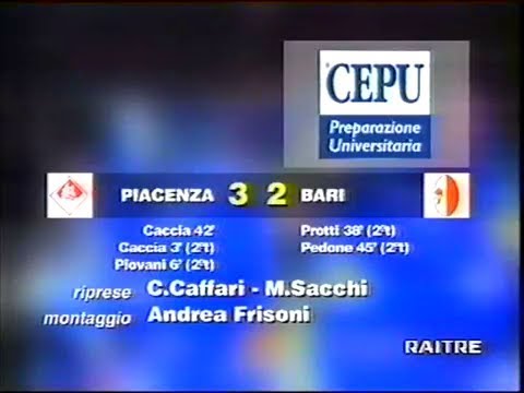 1995-96 (4a - 24-09-1995) Piacenza-Bari 3-2 [Caccia,Caccia,Piovani,Protti,Pedone] Servizio D.S.Rai3