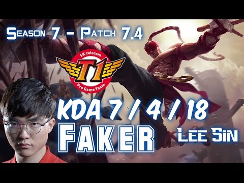 SKT T1 Faker LEE SIN vs GRAVES Jungle - patch 7.4 KR Ranked