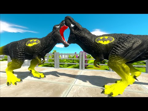 BATMAN T-REX vs BATMAN T-REX DEATH RUN - Animal Revolt Battle Simulator