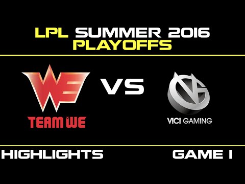 WE vs VG Game 1 Highlights Tencent LPL summer playoffs 2016 Team World Elite vs Vici Gaming