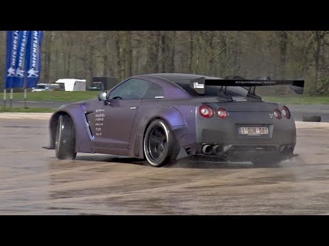 Liberty Walk Nissan GTR R35 w/ Armytrix Exhaust Trying to DRIFT!