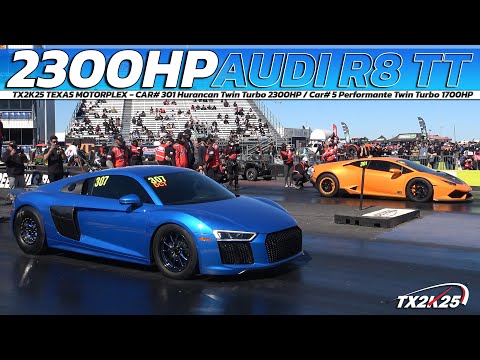 2300HP Audi R8 TT vs. 2300HP Huracan TT vs. 1700HP Performante TT: Turbocharged WAR!