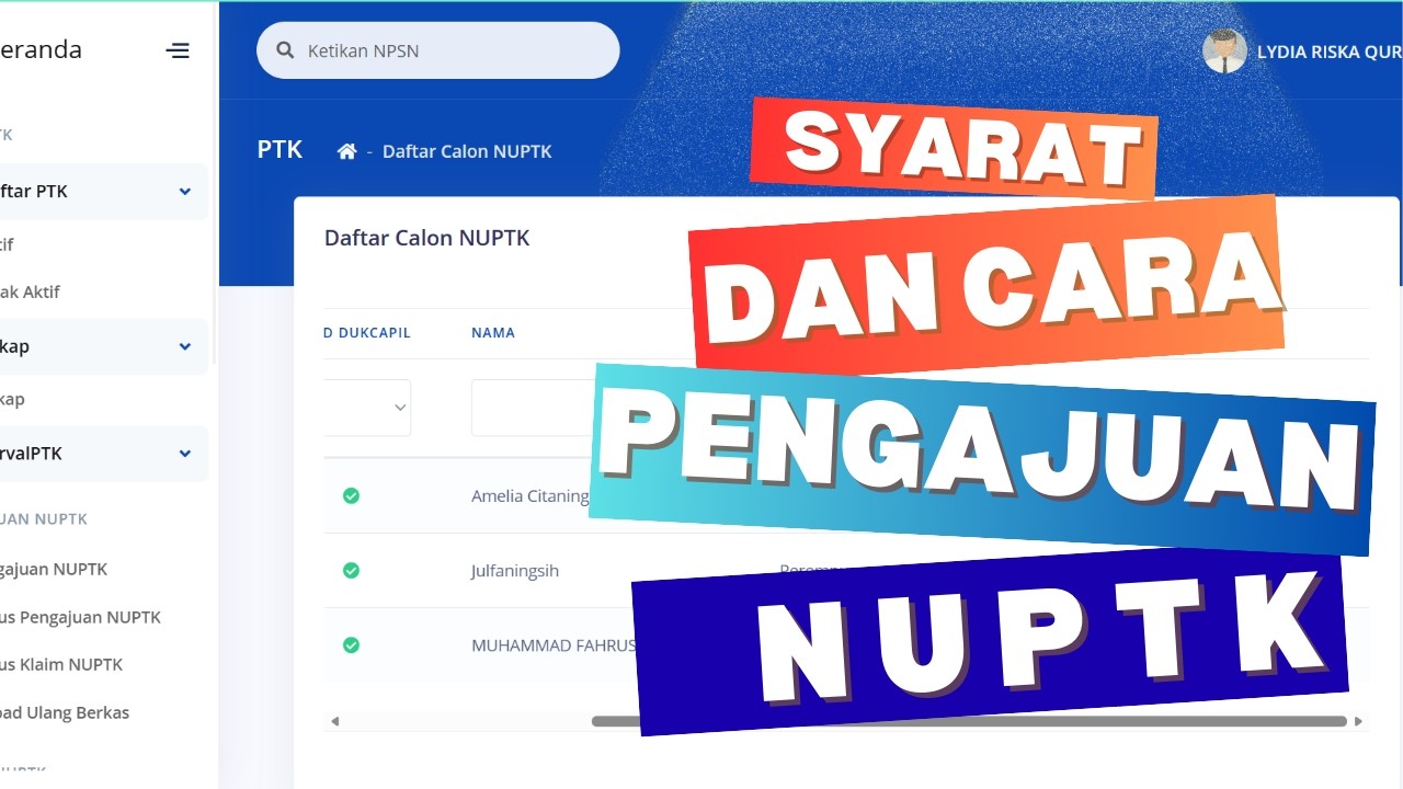 Terms and Conditions for Submitting NUPTK at Verval PTK