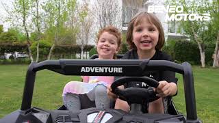 T-Rex Ride Auto Elettrica per Bambini 24V | Bianco | Beneo Motors | 2 Posti | Auto giocattolo