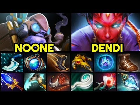 NOONE Full Slotted Tinker vs DENDI Queen of Pain - Epic TOP Pro Mid Battle 7.27 Dota 2