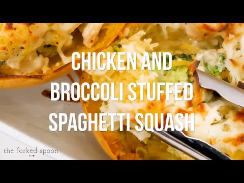 Chicken and Broccoli Stuffed Spaghetti Squash Recipe