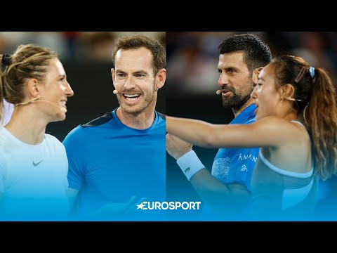 HILARIOUS! Andy Murray RETURNS to face Novak Djokovic in mixed doubles 🤣 | Australian Open 2025