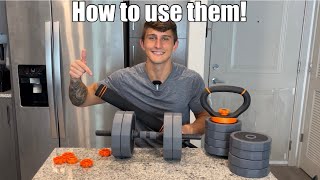 Barbell, Dumbbell, and Kettlebell set