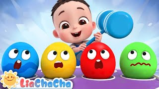 Surprise Eggs Song | EP46 | Learn Colors and Vehicles Song | LiaChaCha Nursery Rhymes &amp; Baby Songs