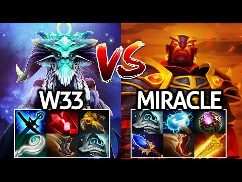 Miracle- Ember Spirit VS W33 Leshrac in Solo MMR Ranked Insane Battle 7.22 Dota 2