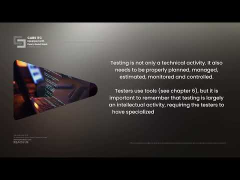 CABS ITC | 1.1 What is Testing? | ISTQB Companion