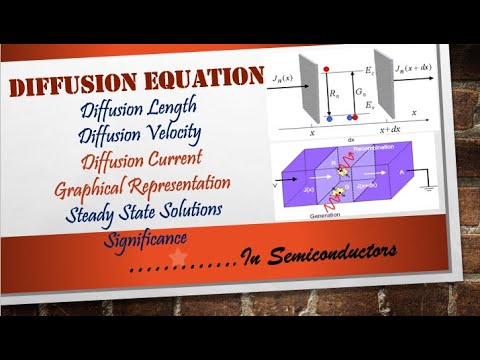 VI. Diffusion Equation For Semiconductors || Diffusion Length ||Diffusion velocity ||Significance||