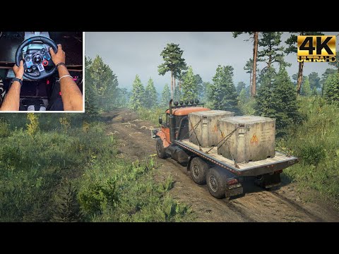 Radioactive Fossils Delivery - SnowRunner | Steering Wheel Gameplay