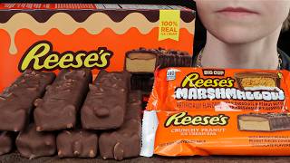 Download lagu ASMR Reese's Chocolate Peanut Butter Candy Ice Cream & Marshmallow Big Cups Dessert Mukbang 먹방 mp3