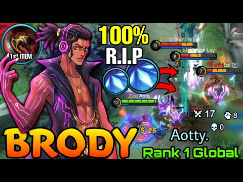 Make All Enemies Bronze! Brody War Axe 17 Kills Perfect Play! - Top 1 Global Brody by Aotty. - ML