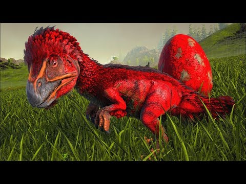 Baby Red Therizinosaurus and His Herd in the Breeding Grounds! Ark Dino Evolved (PT/BR)