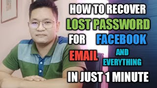 HOW TO RECOVER LOST PASSWORD FOR FACEBOOK, EMAIL AND EVERYTHING IN JUST 1 MINUTE