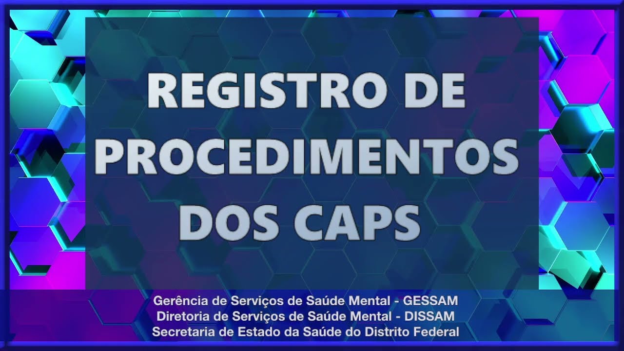 Registro de procedimentos dos CAPS