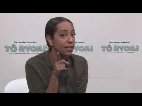 Samantha Schmütz convida para o filme e ensina a pronunciar seu nome