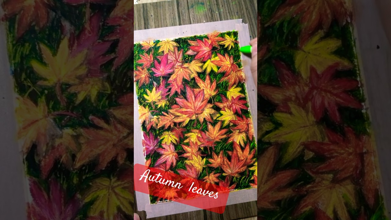 クレヨンで紅葉を描きました🍁#クレヨンアート #timelapsedrawing #紅葉