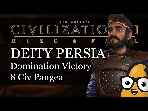 Civ 6 Livestream - Deity Persia - Domination 8 Civ Pangea