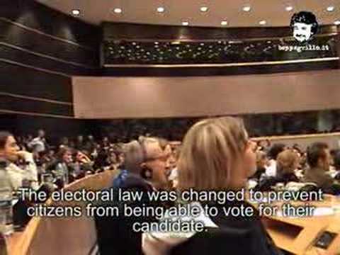 Beppe Grillo at the European Parliament