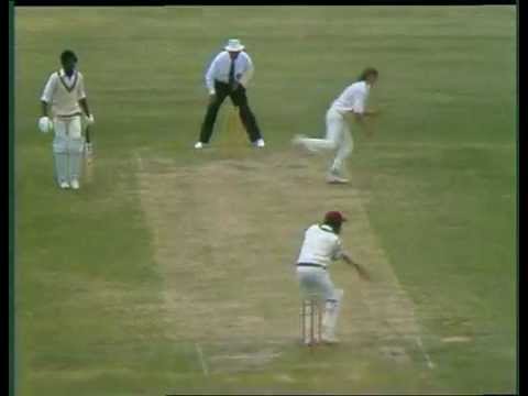 Australia v West Iindies 1975/6 Series : Lawrence Rowe dismissed by Jeff Thomson