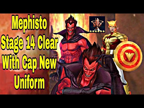 Mephisto Stage 14 Clear With Captain America Enter The Phoenix Uniform - Marvel Future Fight