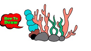 How To Draw A Coral Reef | Corals Drawing Tutorial For Beginners