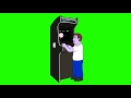 Animated Boy Playing Retro Arcade Royalty Free Footage Green Screen Overlay