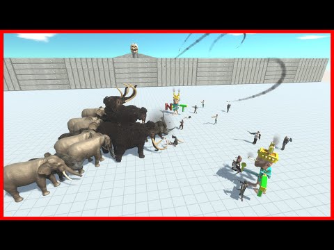 4x MAMMOTH, 5x WOOLLY RHINO, 6x ELEPHANT VS 2X FACTIONS - ANIMAL REVOLT BATTLE SIMULATOR